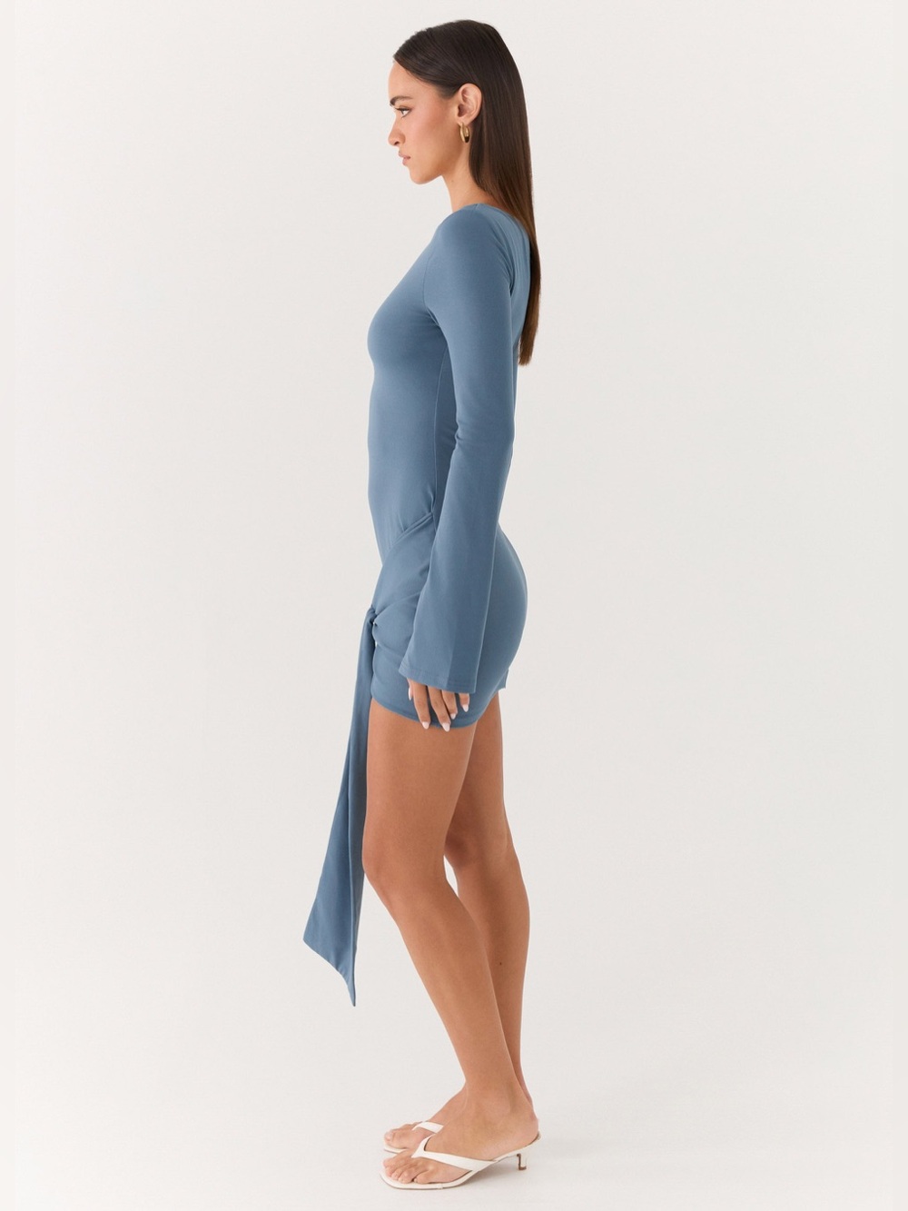 Beautiful long sleeve bodycon mini dress European summer new with tag - Picture 2 of 6